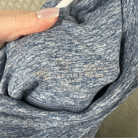 Aerie Offline Heather Blue The‎ Hugger Foldover Flare Pants - Picture 5 of 6
